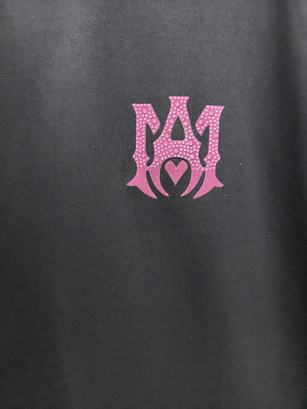 AMIRI Gothic Monogram Chest Graphic Crew Neck Short‑Sleeve T‑Shirt