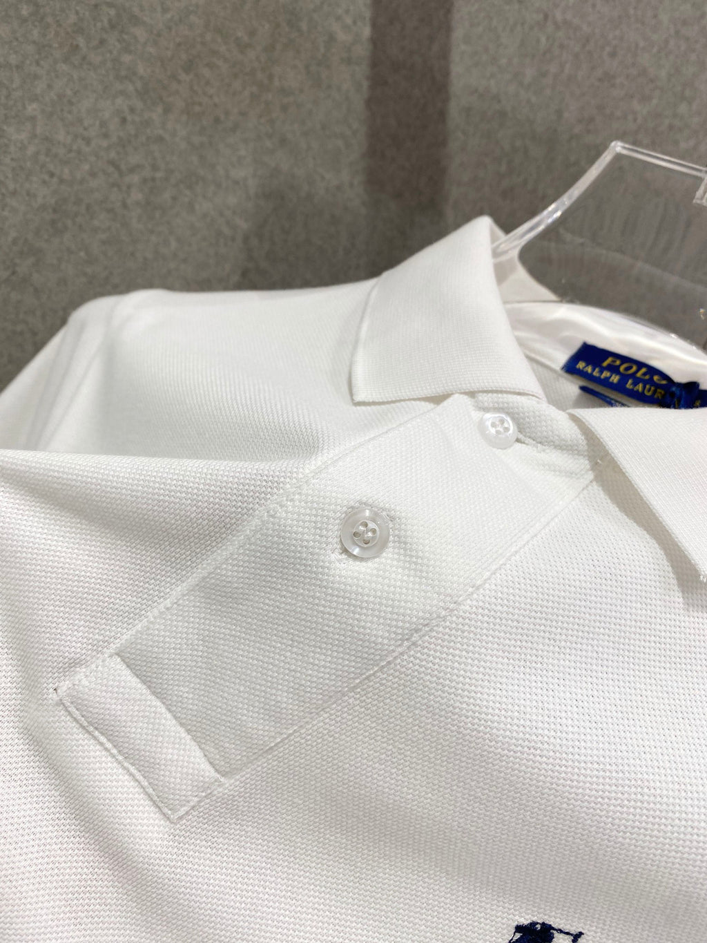 Men's Pique Short‑Sleeve Polo Shirt Small Horse Embroidery Solid White Casual Top