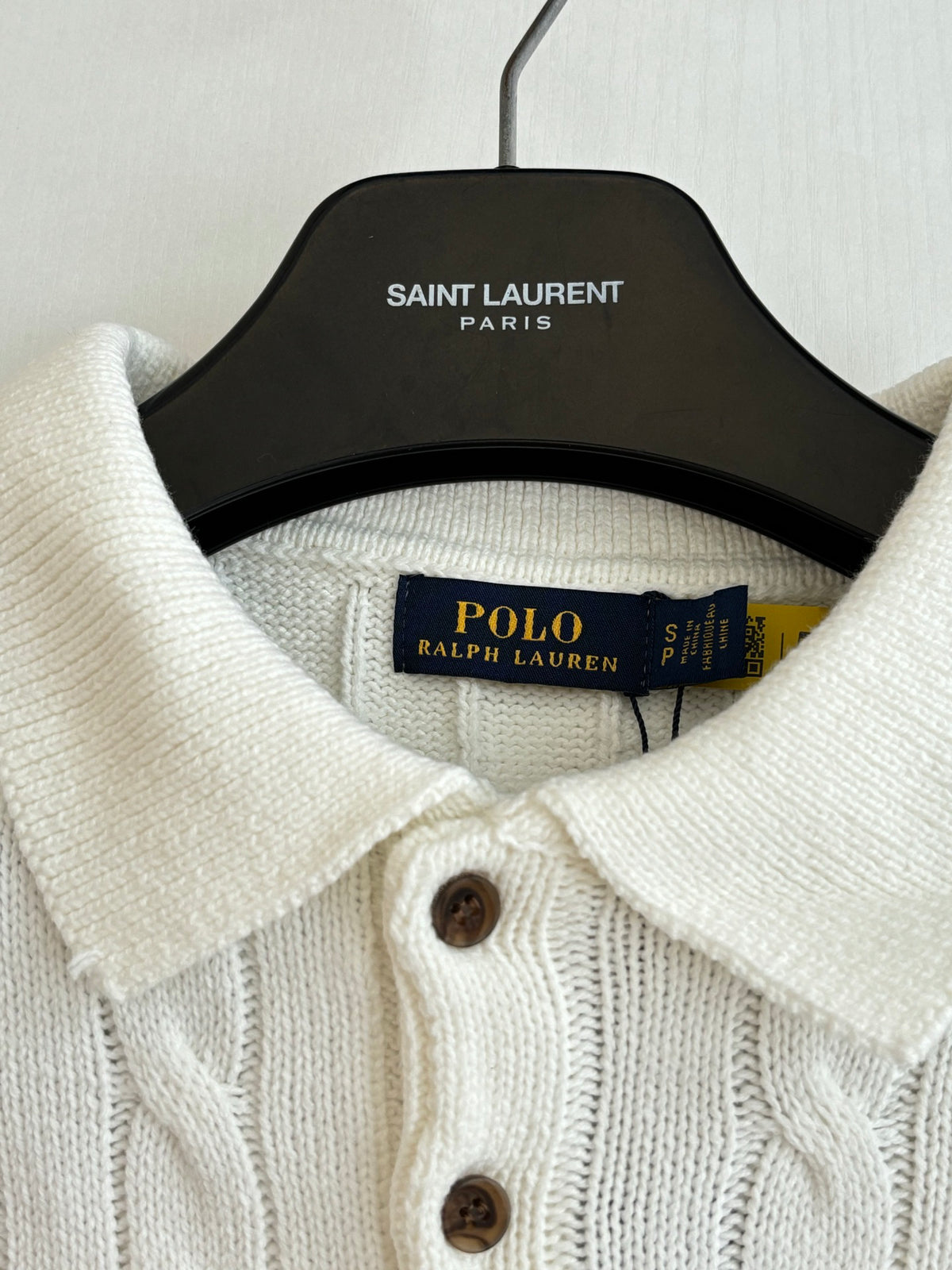 Ralph Lauren Men's Cable‑Knit Short‑Sleeve Polo Shirt With Black Pony Logo