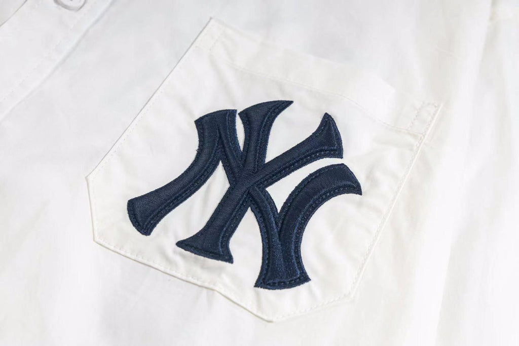 NY Yankees Classic NY Oxford Button-Down Shirt - Cream White