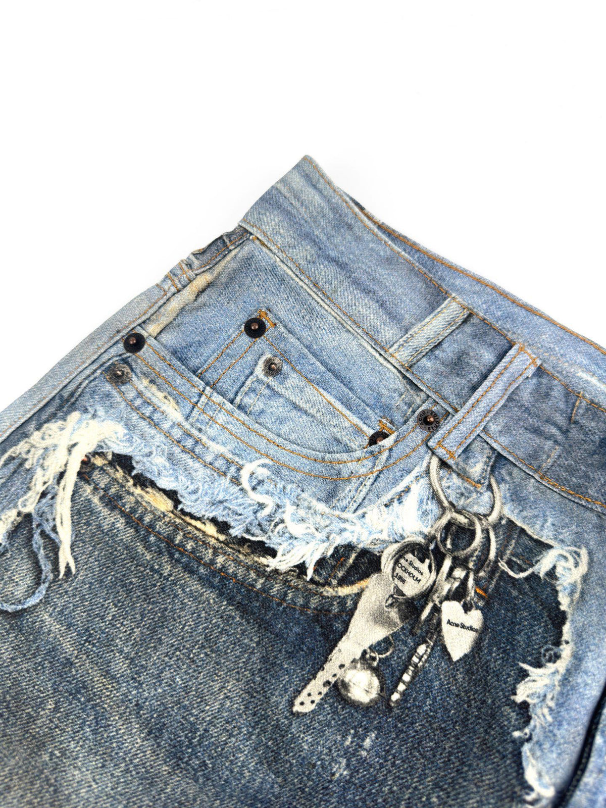 Acne Studios Distressed Denim Knee‑Length Shorts