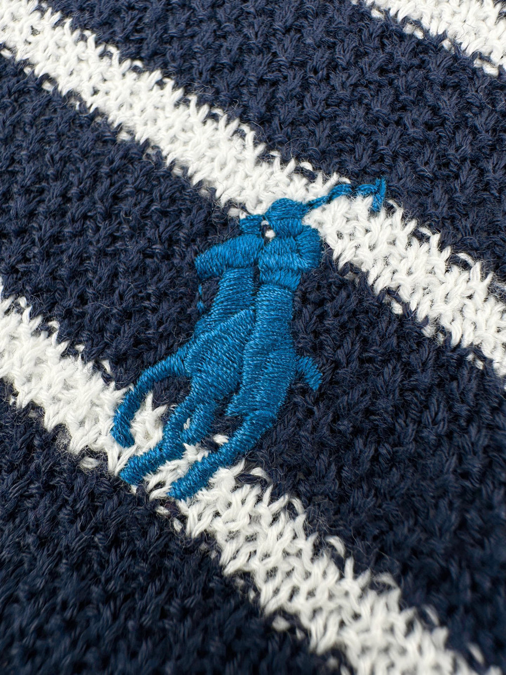Polo Ralph Lauren Men's Striped Short‑Sleeve Knit Polo Shirt, Small Navy Pony Embroidery
