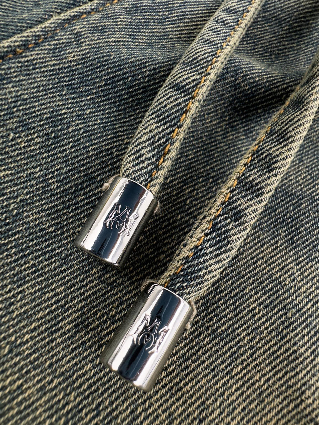 AMIRI Star‑Patch Elastic Waist Wide‑Leg Denim Pants