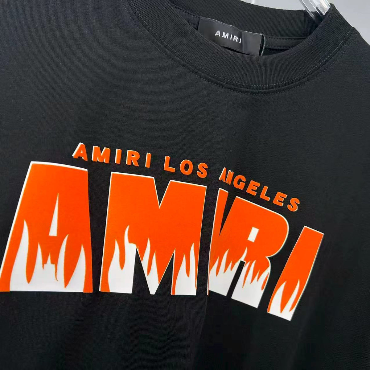 AMIRI Los Angeles Flame Logo Graphic Short‑Sleeve Tee