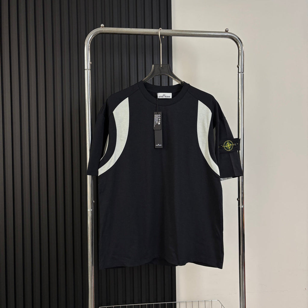 Stone Island American Sportswear Curved Contrast Panel Quick-Dry T-Shirt
