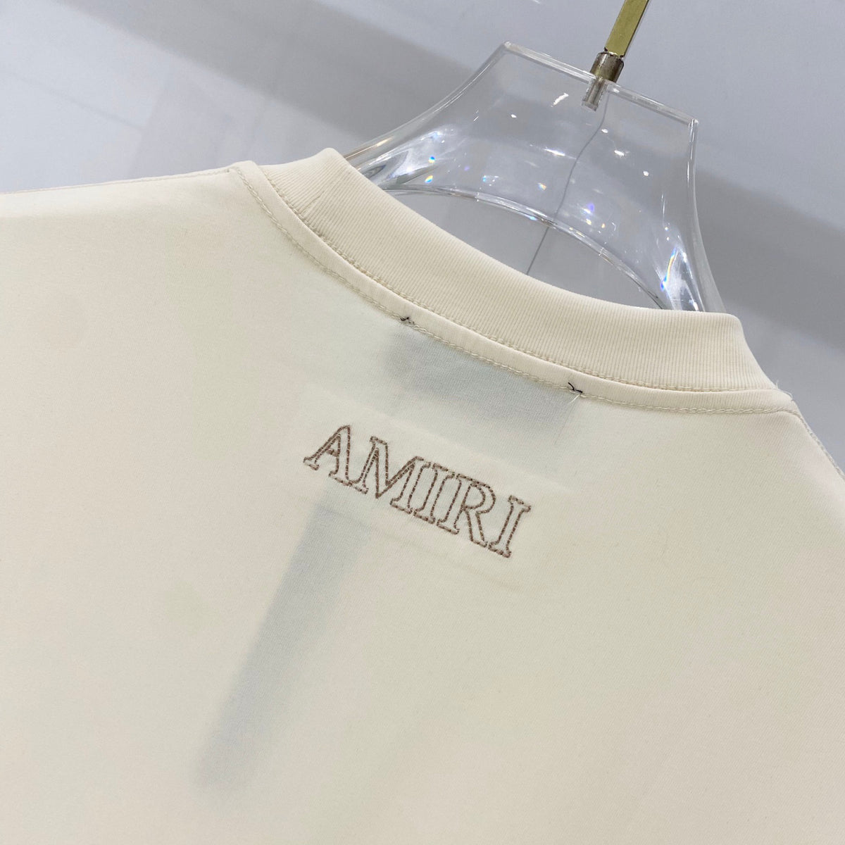 AMIRI Chest Pocket Embroidered Monogram Crew Neck Short‑Sleeve T‑Shirt