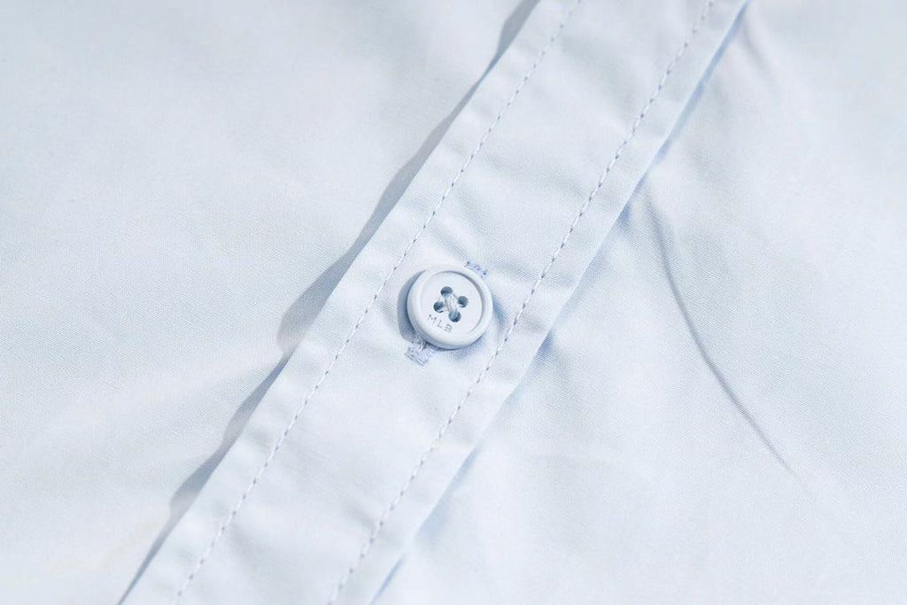 NY Yankees Embroidered NY Oxford Button-Down Shirt - Light Blue