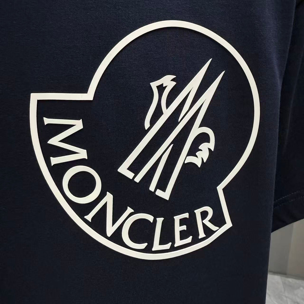 Moncler Oversized Circle Logo T-Shirt Navy