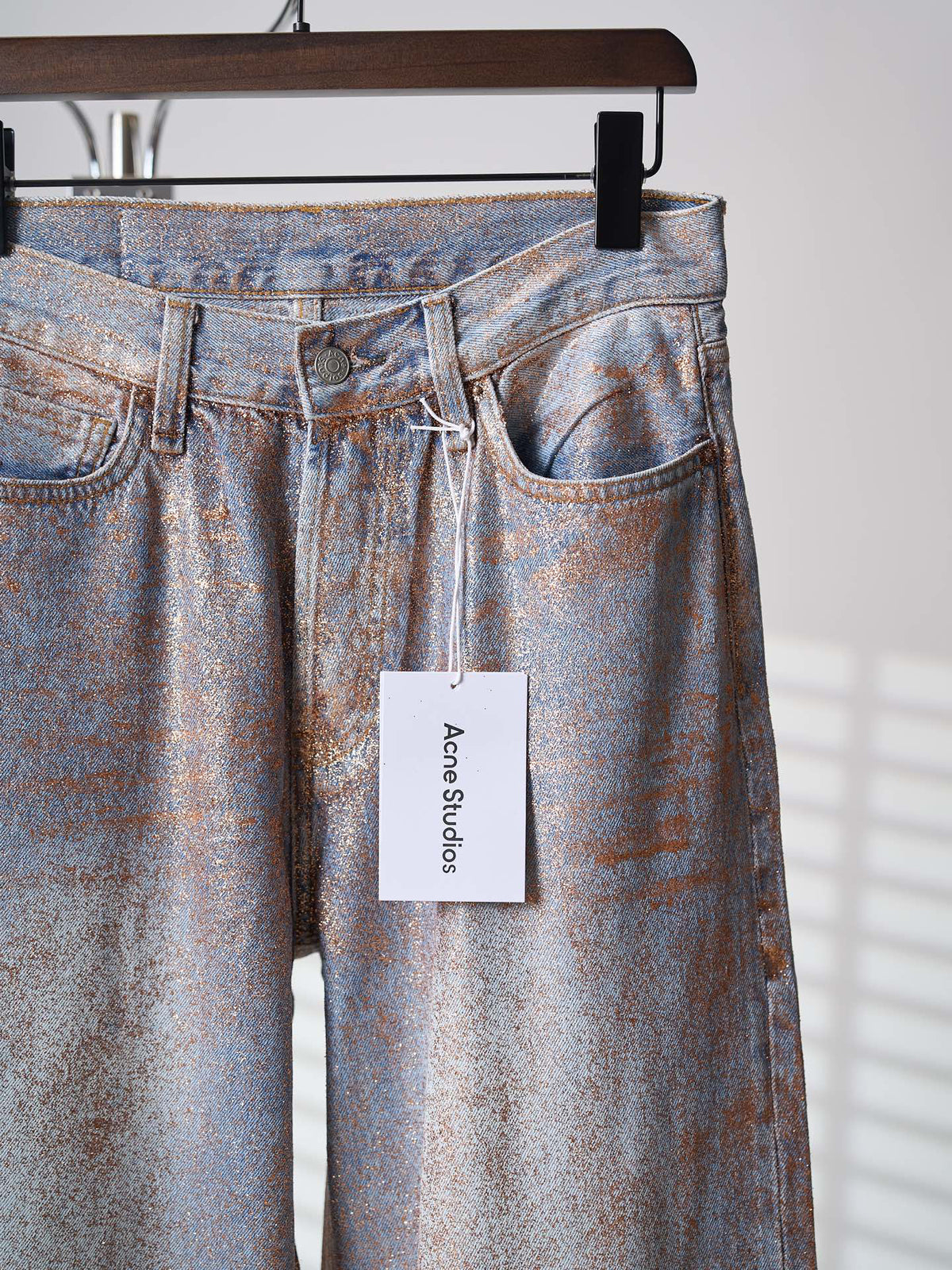Acne Studios Metallic Gradient Wide‑Leg Jeans