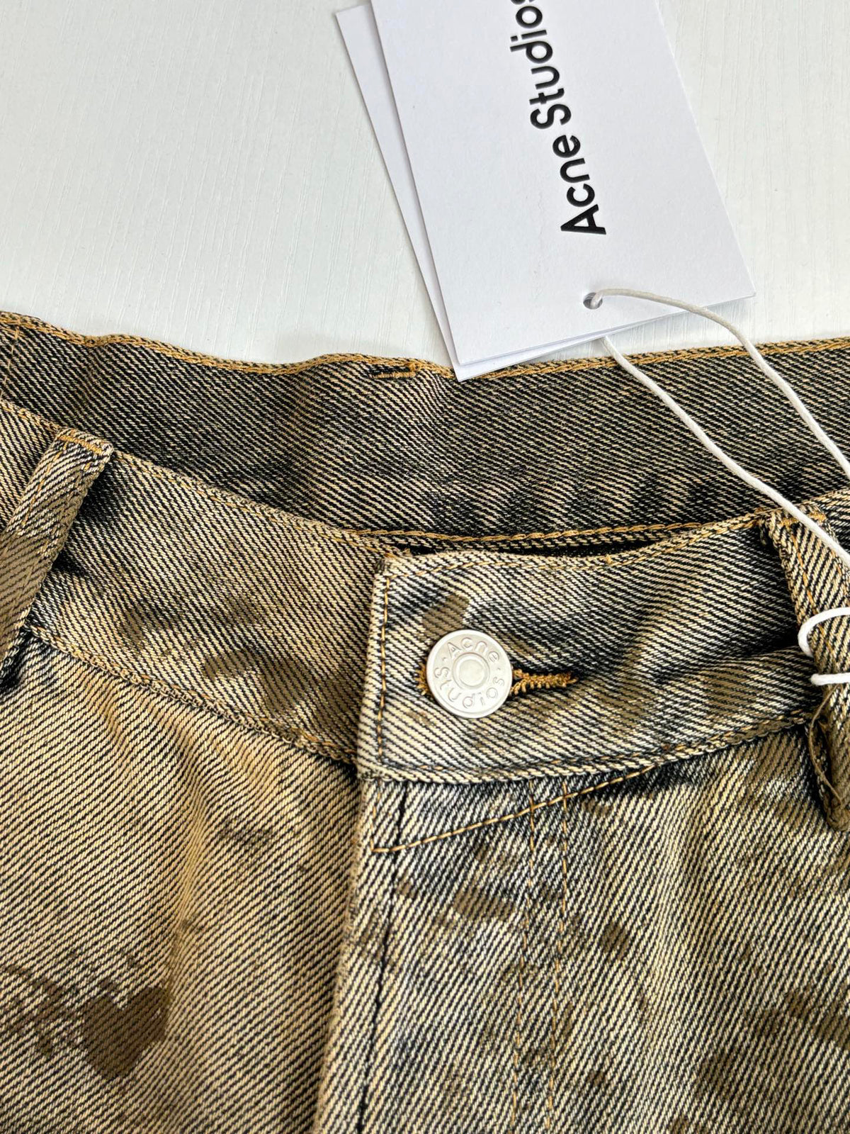 Acne Studios Vintage Distressed‑Print Wide‑Leg Jeans