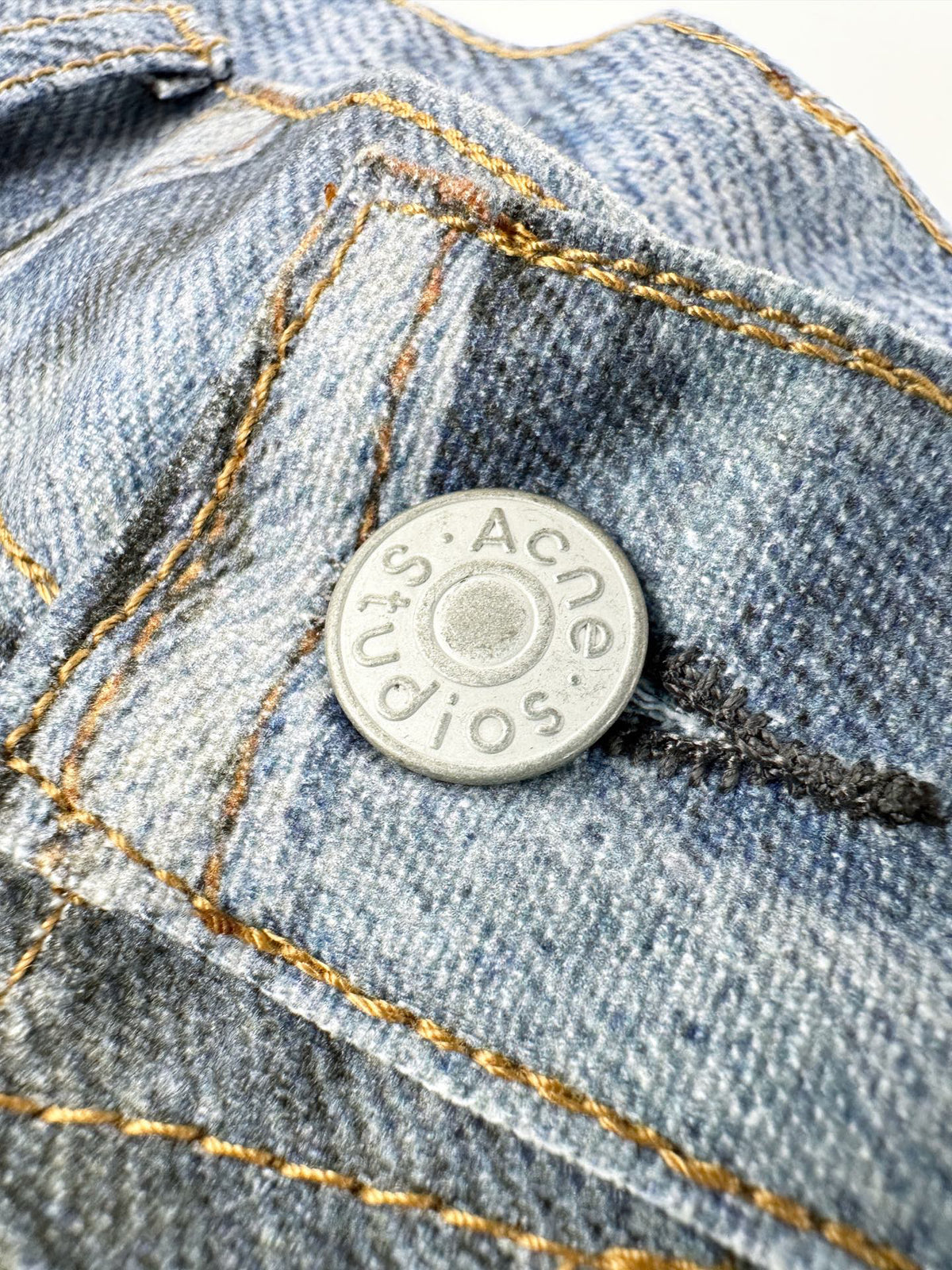 Acne Studios Patchwork Distressed Wide‑Leg Jeans