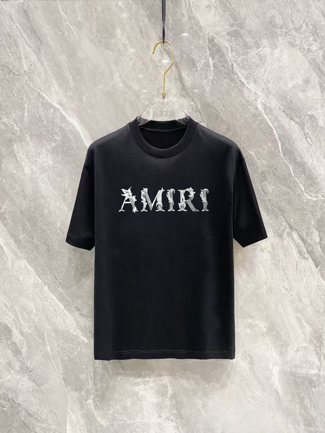 AMIRI Botanical Logo Short‑Sleeve Crew Neck T‑Shirt