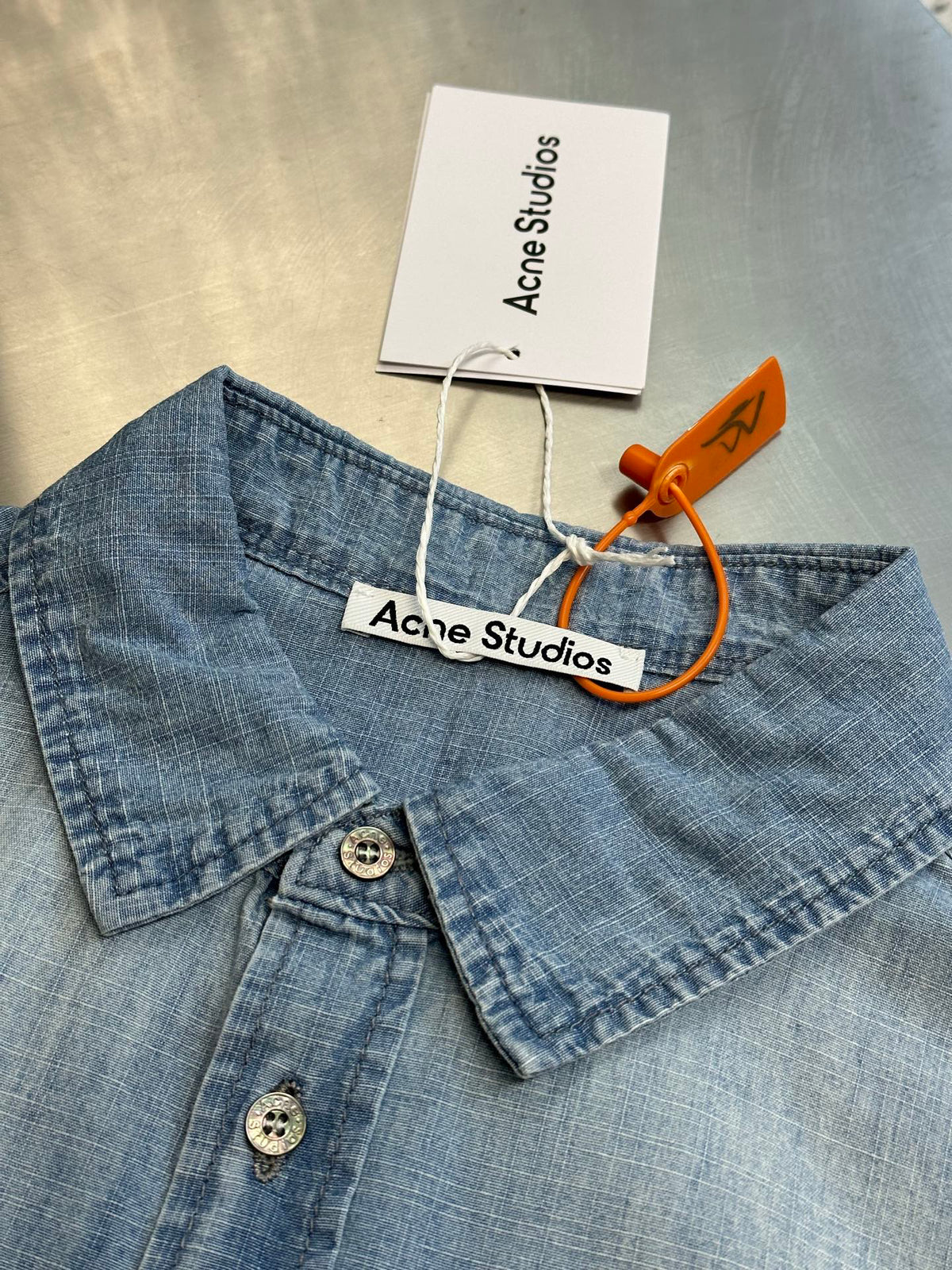 Acne Studios Oversized Short‑Sleeve Denim Button‑Down Shirt