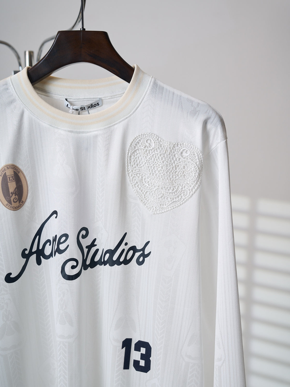 Acne Studios Unisex Number 13 Sport‑Inspired Long‑Sleeve Jersey Top