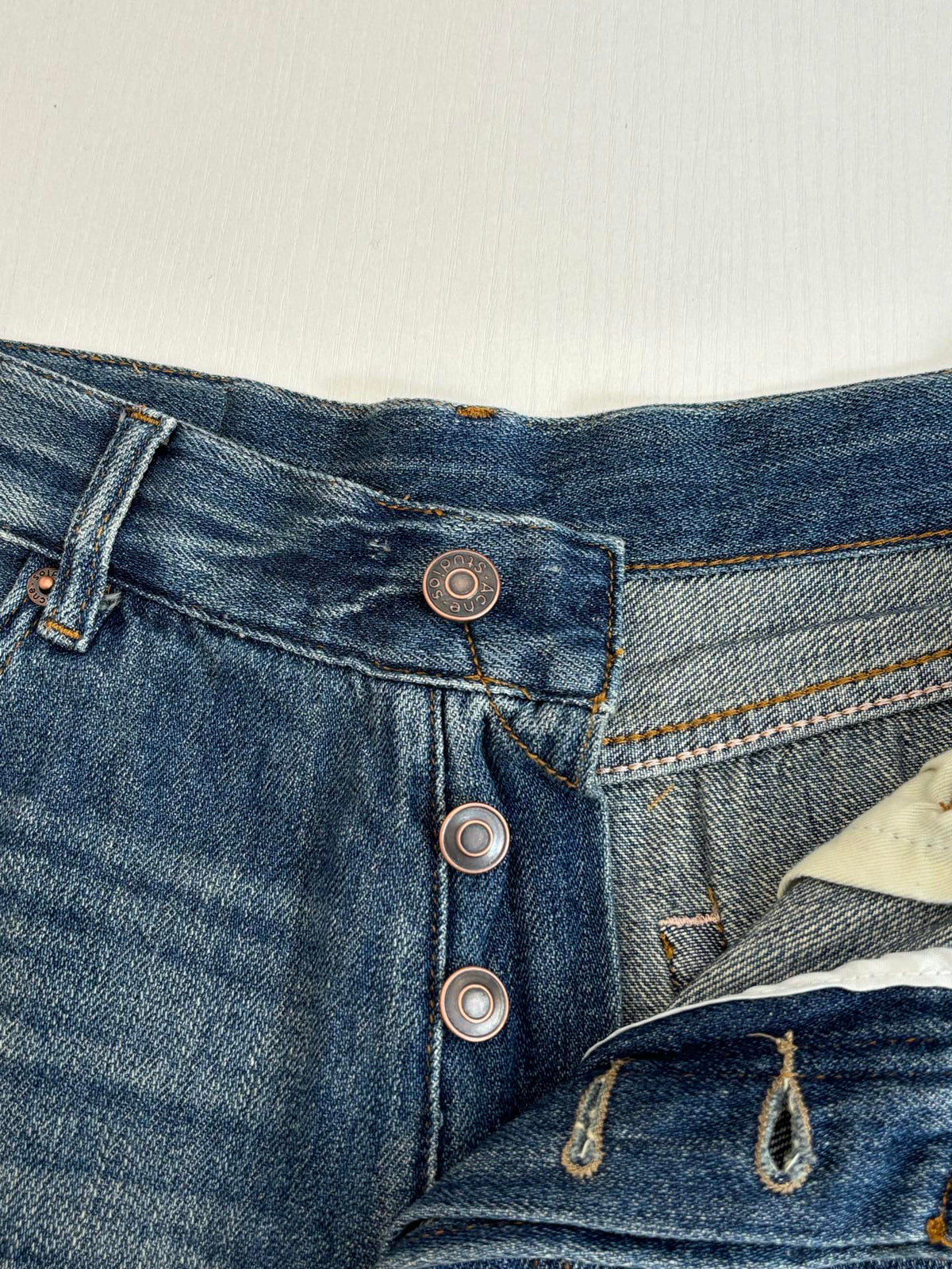 Acne Studios Paint‑Splatter Vintage Wide‑Leg Jeans