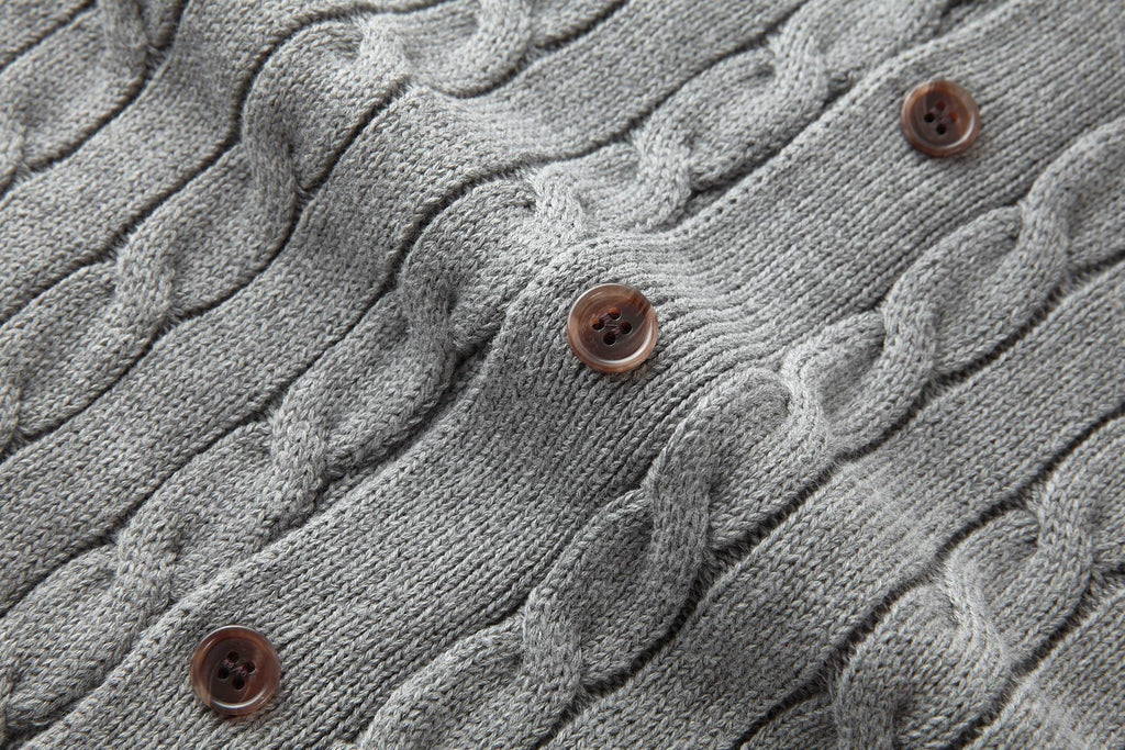 Polo Ralph Lauren Men’s Cable‑Knit Collared Button‑Up Cardigan With Navy Pony Embroidery