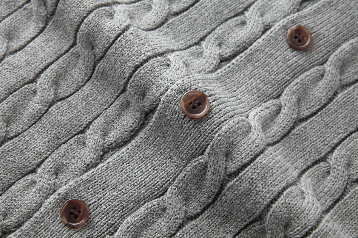 Polo Ralph Lauren Men’s Cable‑Knit Collared Button‑Up Cardigan With Navy Pony Embroidery