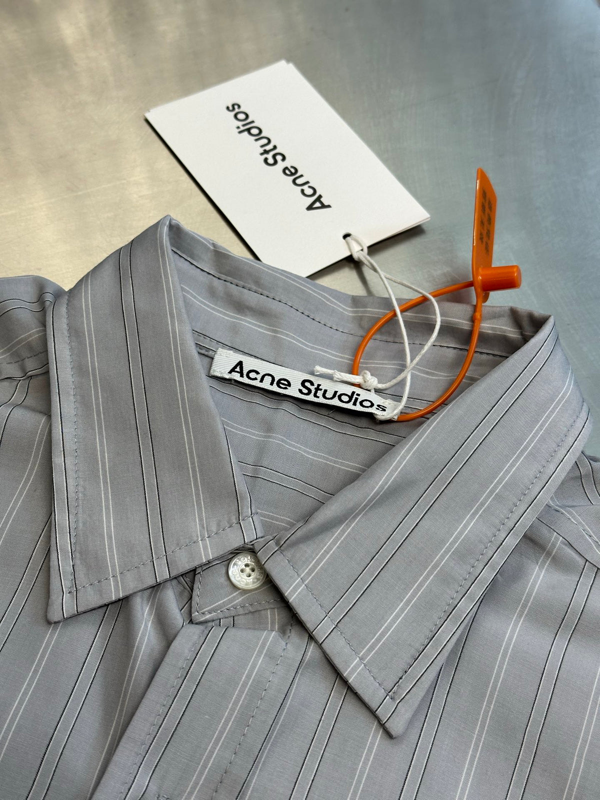 Acne Studios Oversized Long‑Sleeve Vertical Stripe Button‑Up Shirt