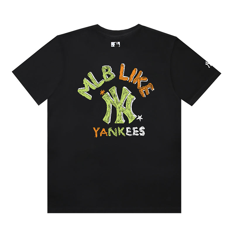 MLB Multicolor Letter Graphic Cotton Short‑Sleeve T‑Shirt