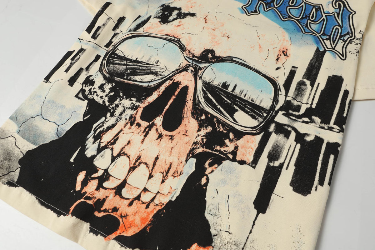 Godspeed Sunglass Skull City Short‑Sleeve T‑Shirt (Cream)