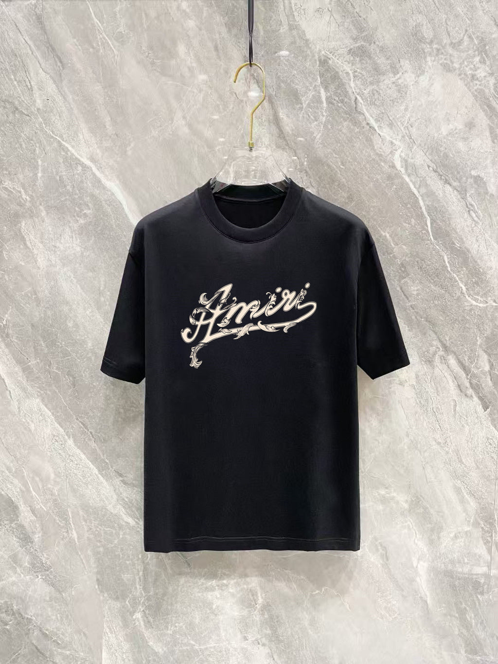 AMIRI Ornate Script Logo Short‑Sleeve Tee
