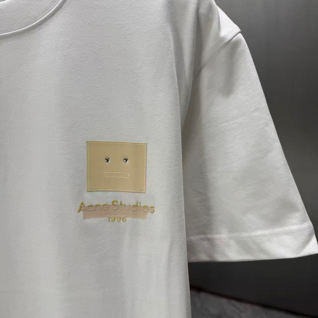 Acne Studios Square‑Face Patch 1996 Graphic Crew‑Neck Short‑Sleeve T‑Shirt