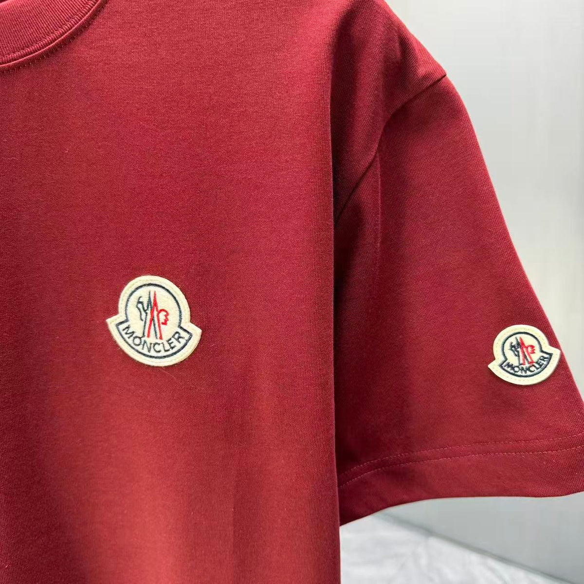 Moncler Classic Badge T-Shirt Deep Red