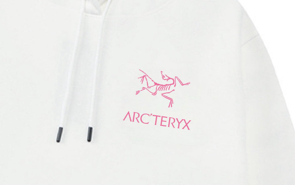 Arc'teryx Pink Logo Print Oversized Fleece-Lined Hoodie
