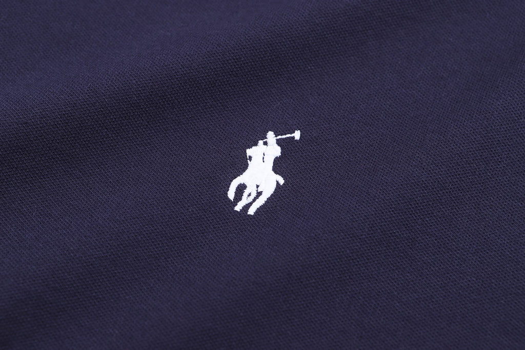 Men's Ringer‑Trim Crew‑Neck Short‑Sleeve T‑Shirt, Small Pony Embroidery