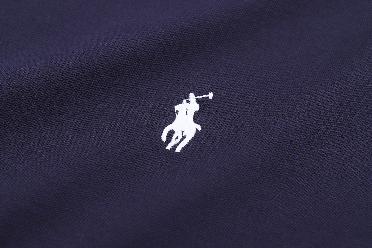 Men's Ringer‑Trim Crew‑Neck Short‑Sleeve T‑Shirt, Small Pony Embroidery