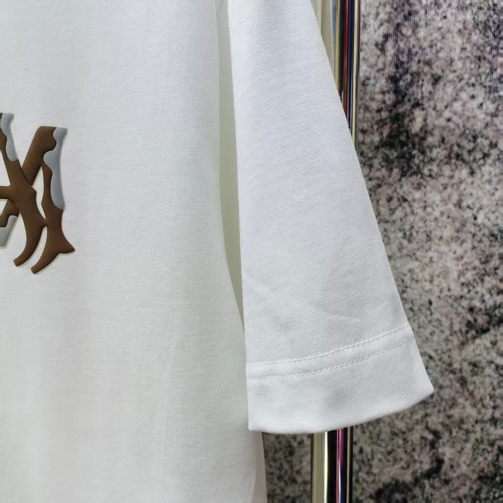 AMIRI Two‑Tone MA Monogram Chest Graphic Short‑Sleeve Tee