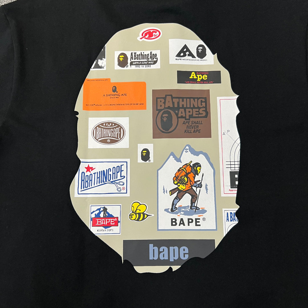 BAPE Archive Hangtag Label Collage Ape Head Double-Sided Print Tee Oversized Unisex T-Shirt