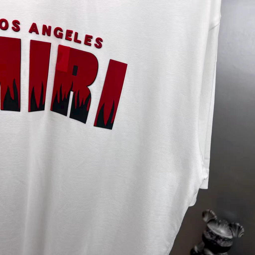 AMIRI Los Angeles Flame Logo Graphic Short‑Sleeve Tee