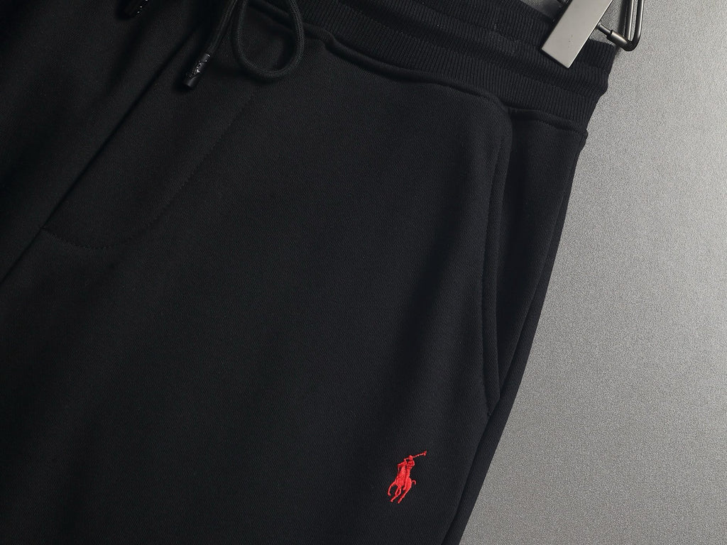 Ralph Lauren Men's Drawstring French Terry Sweat Shorts With Red Pony Logo