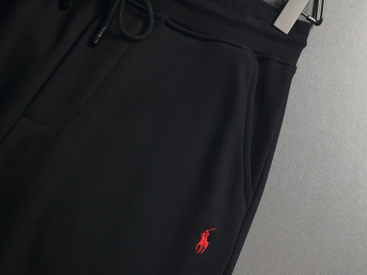 Ralph Lauren Men's Drawstring French Terry Sweat Shorts With Red Pony Logo
