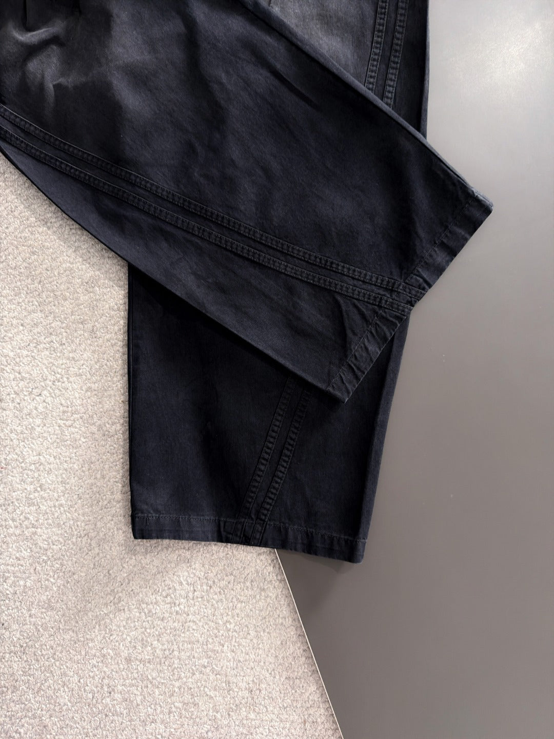 Men's Elastic Drawstring Wide‑Leg Casual Pants, Rider Embroidery Stitched Panel Trousers