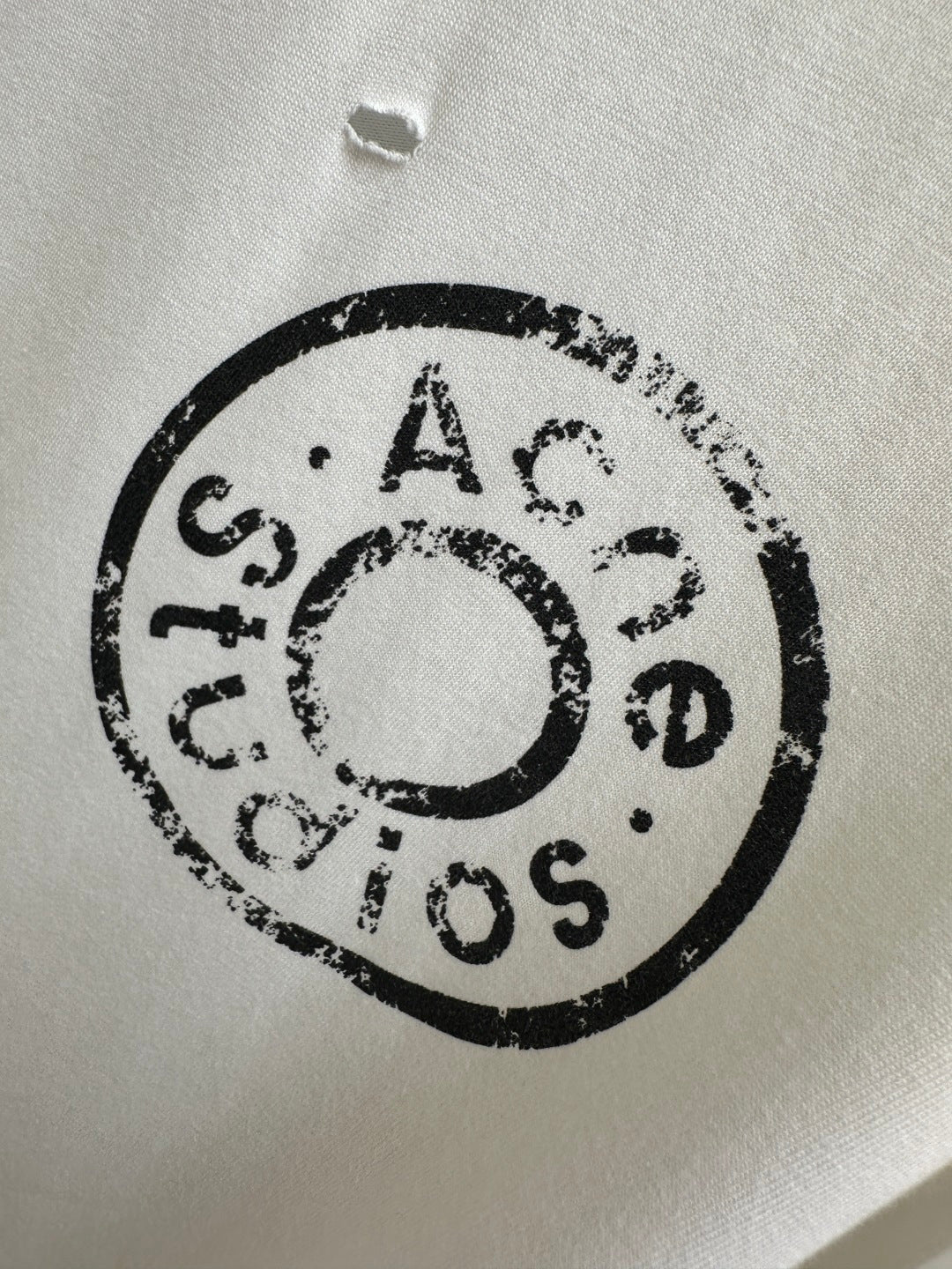 Acne Studios Circular Stamp‑Print Distressed Crew‑Neck Short‑Sleeve T‑Shirt,