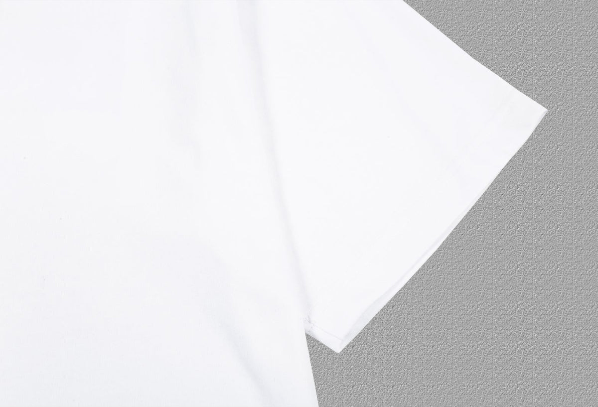 Men's Crew Neck Short‑Sleeve T‑Shirt Small Horse Embroidery Solid Color Casual Tee