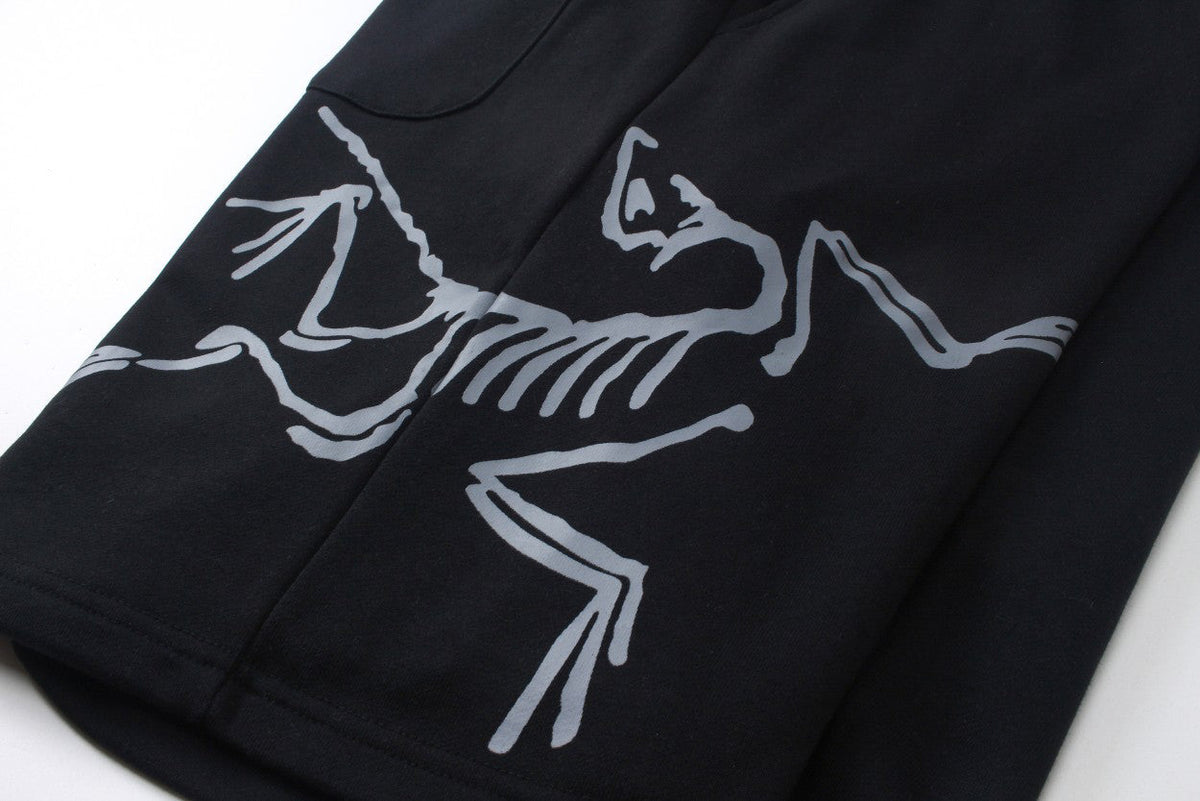 Arc'teryx Skeleton Fossil‑Bird Graphic Drawstring Sweat Shorts