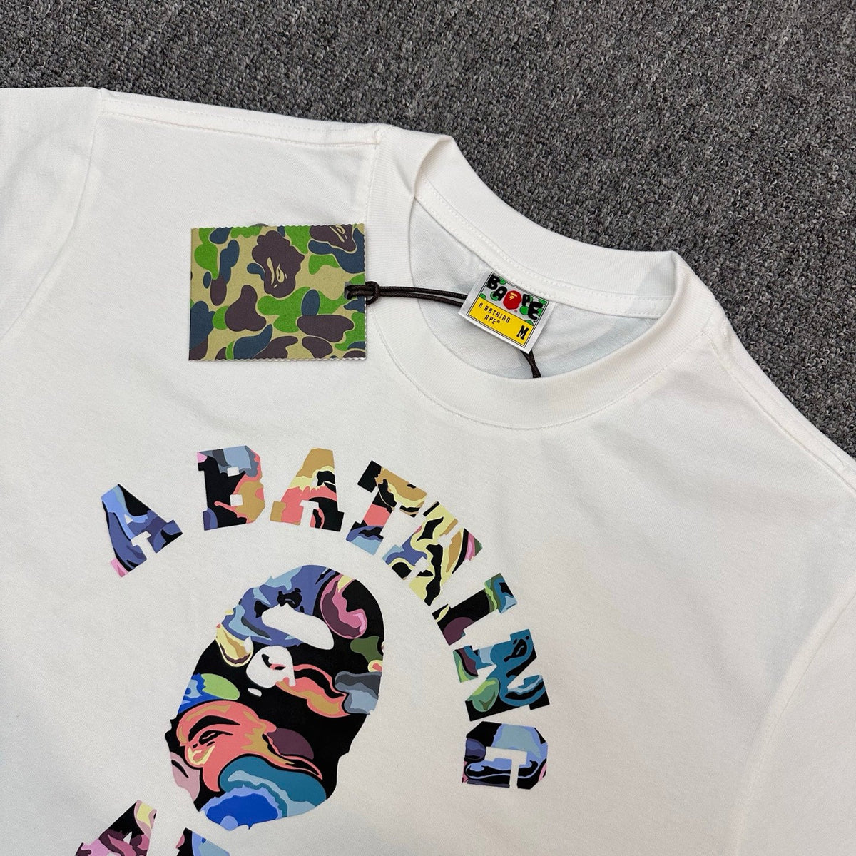 BAPE Art Camo Fluid Gradient College Ape Head Oversized Heavyweight Unisex T-Shirt