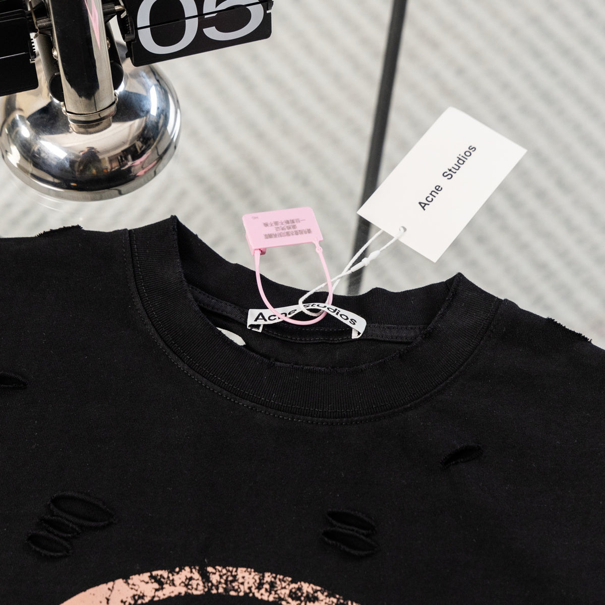 Acne Studios Circular Logo Distressed Crew‑Neck Short‑Sleeve T‑Shirt