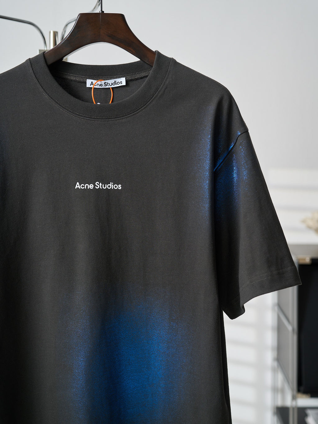 Acne Studios Gradient Metallic Finish Oversized Short‑Sleeve T‑Shirt