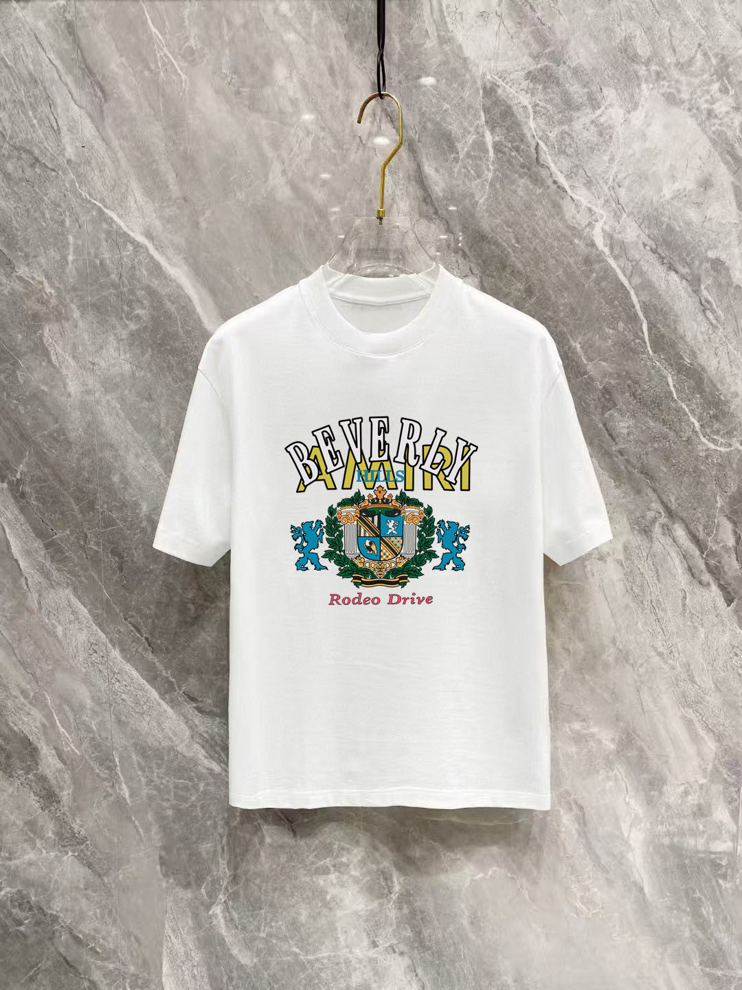 AMIRI Beverly Hills Rodeo Drive Crest Graphic Short‑Sleeve Tee