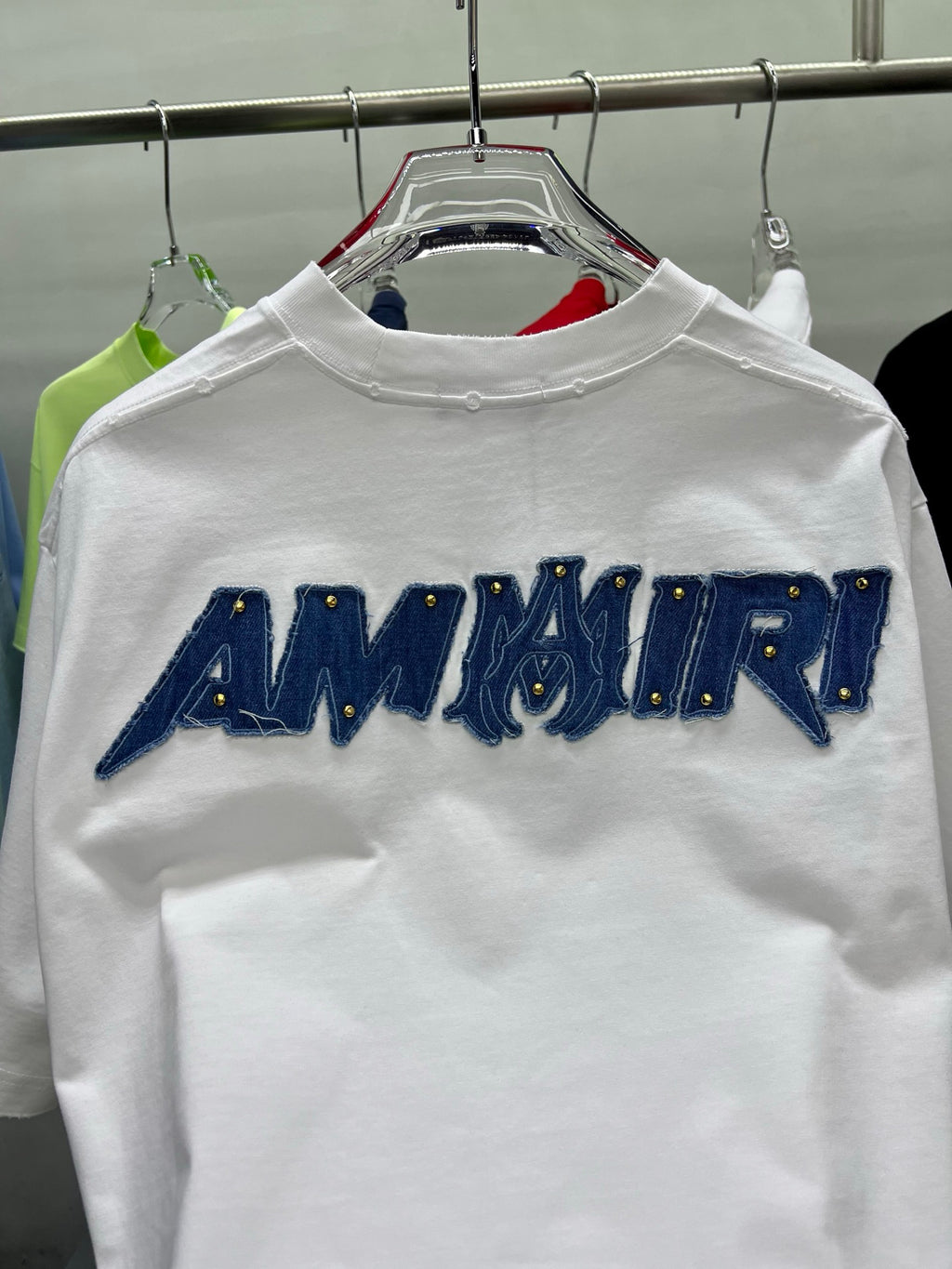 AMIRI Denim Patch MA Logo Short-Sleeve Crew Neck T-Shirt