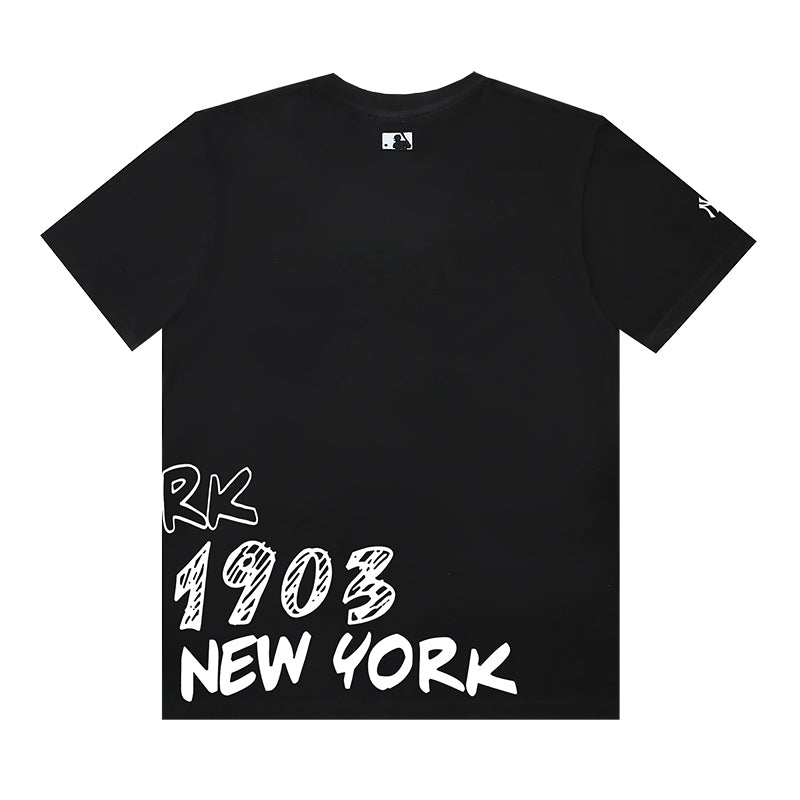 MLB New York Graffiti Text Cotton Short‑Sleeve T‑Shirt