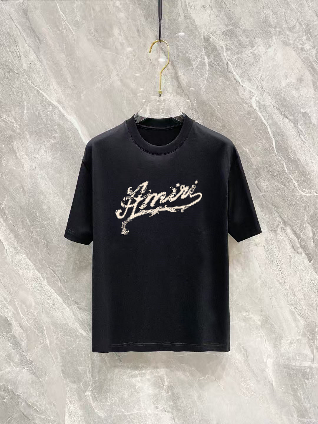 AMIRI Ornate Script Logo Short‑Sleeve Tee