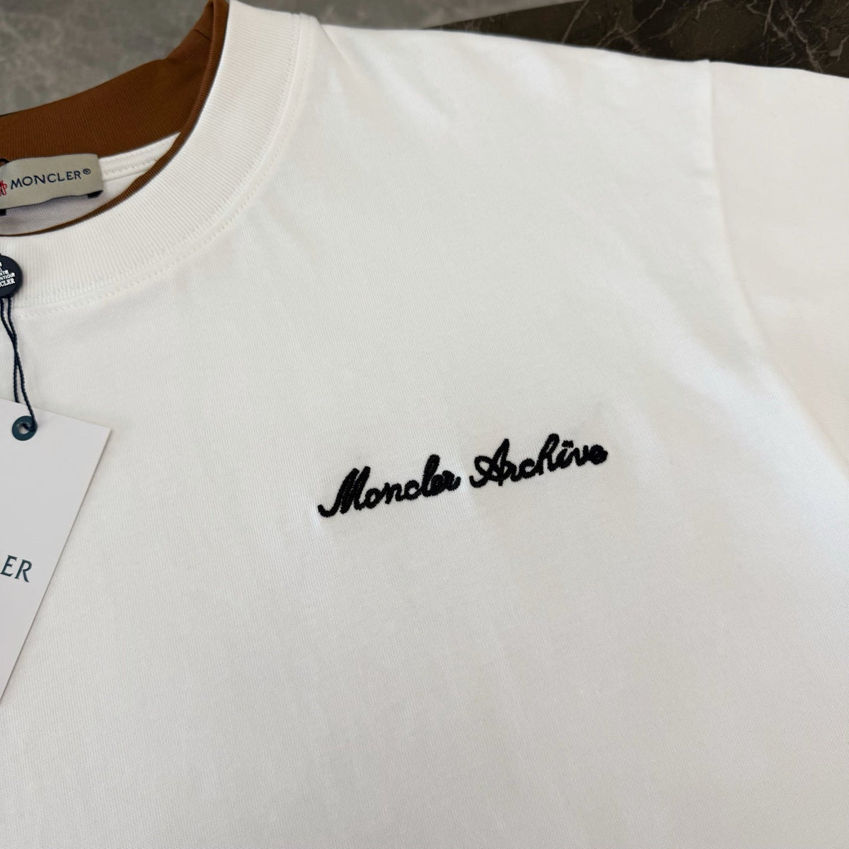Moncler Shelton Logo Embroidered T-Shirt White
