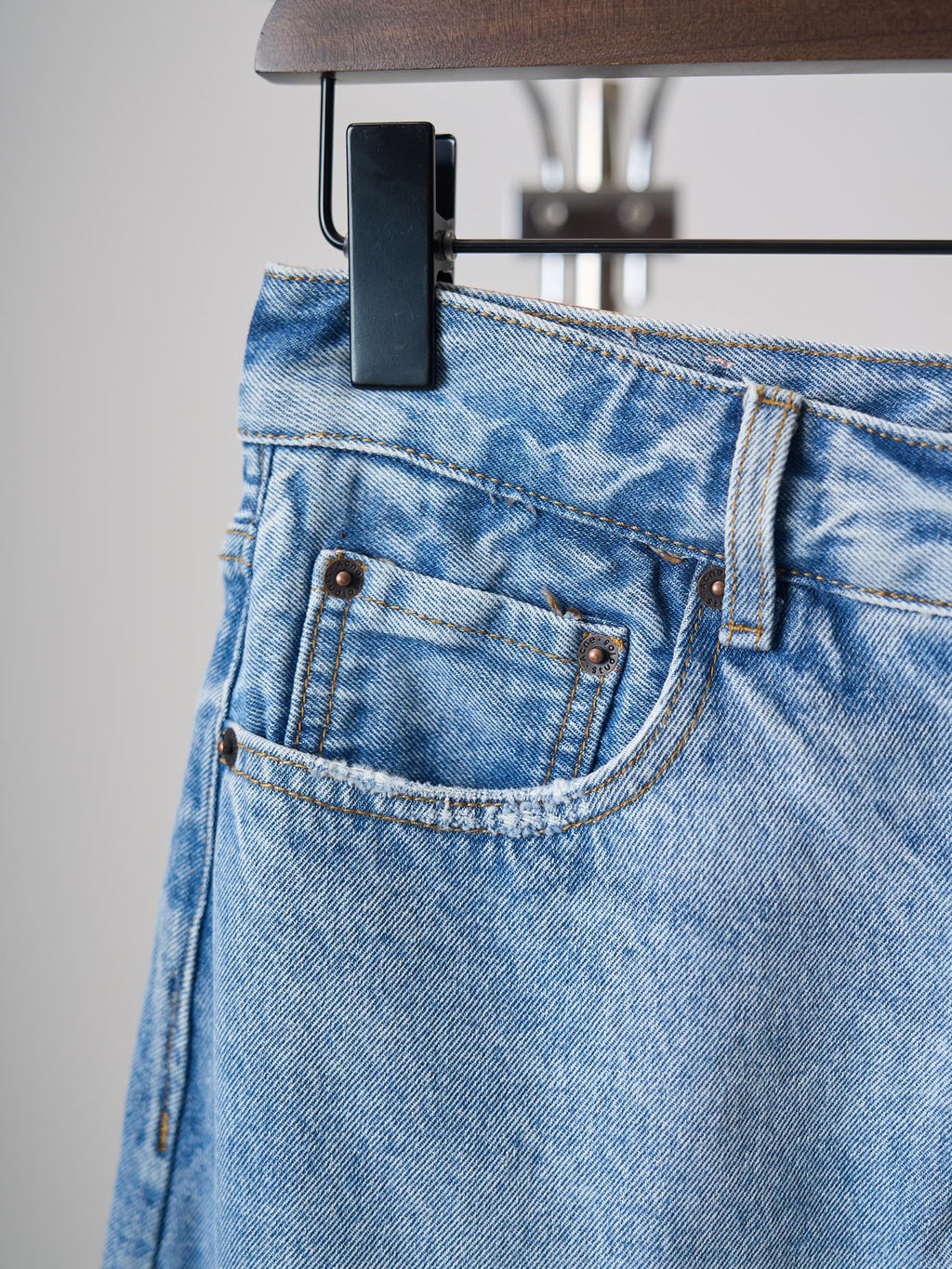 Acne Studios Distressed Layer‑Look Denim Skirt‑Trousers