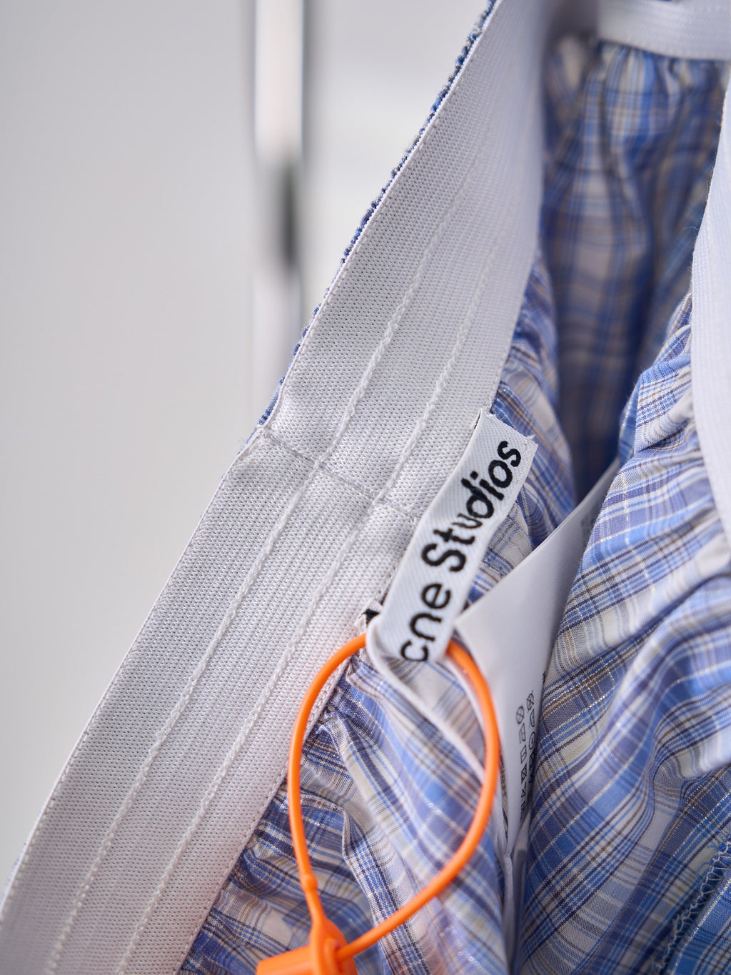 Acne Studios Blue Plaid Casual Boxer Shorts