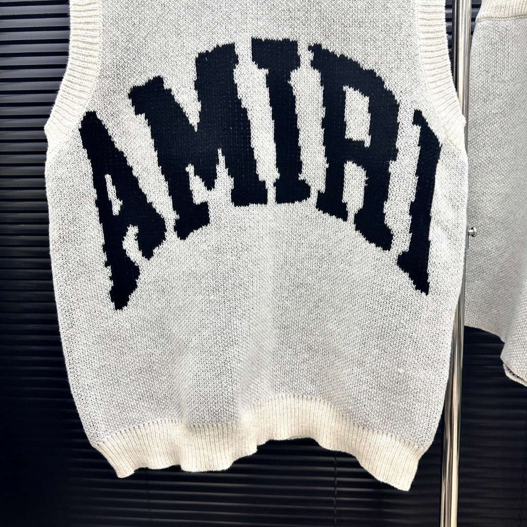 AMIRI Collegiate Logo Knit Vest & Drawstring Shorts Two‑Piece Set